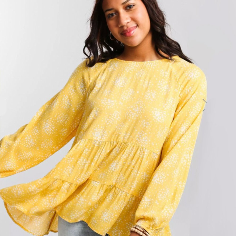 NWT Daytrip Ditsy Tiered Babydoll Top - Picture 1 of 7